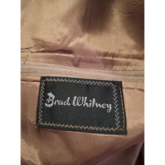 Brad Whitney Western Darts Arrows Suit Jacket Blazer Soft Faux Suede Brown  40 R - Picture 6 of 7